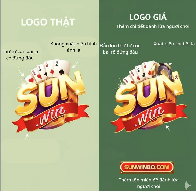 Việc đối chiếu logo giúp xác minh tính xác thực của thương hiệu Sun.win, tránh truy cập vào trang web giả mạo.